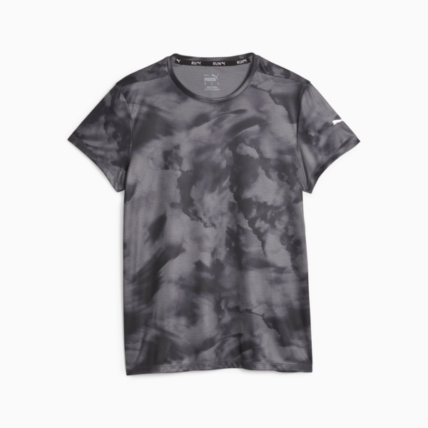 Remera para mujer Run Favorite, PUMA Black-AOP, large-ARG