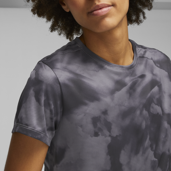 Remera para mujer Run Favorite, PUMA Black-AOP, large-ARG