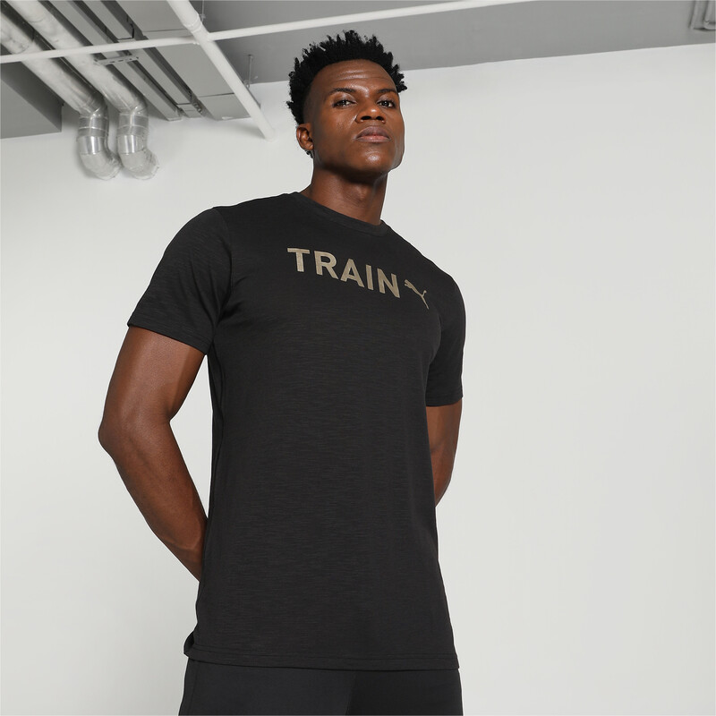 Men's PUMA Training T-shirt in Black/Gray size S