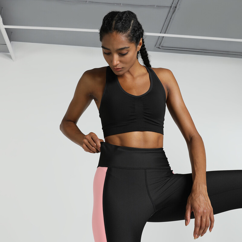 Women's PUMA 4Keeps Shapeluxe Training Bra in Black size S