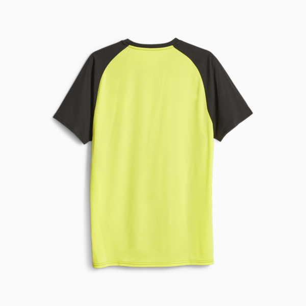 PUMA FIT Men's Triblend Training Tee, PUMA Black-Yellow Burst, large-ZAF