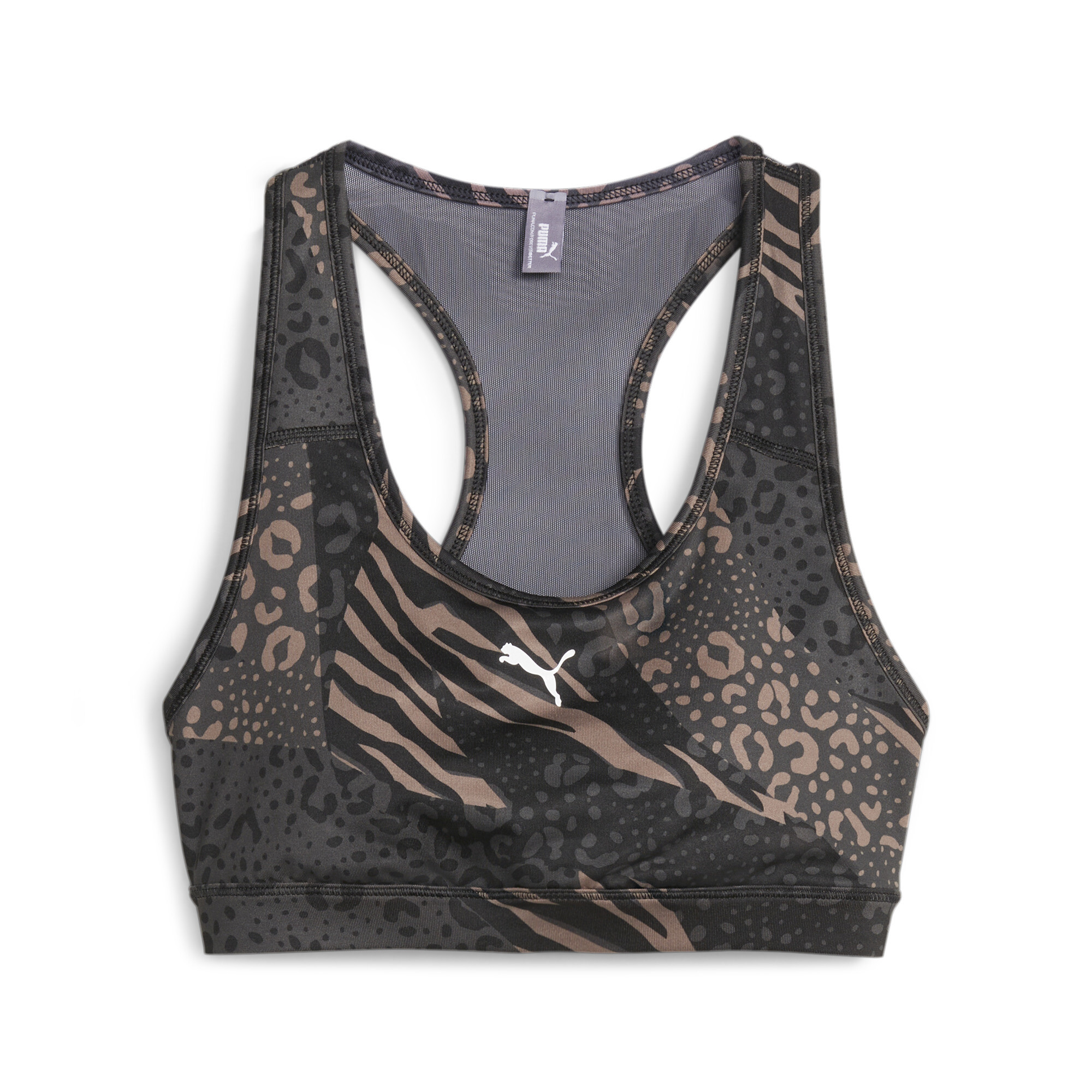 Women's Puma 4Keeps Graphic Training Bra, Black, Size XXL, Clothing