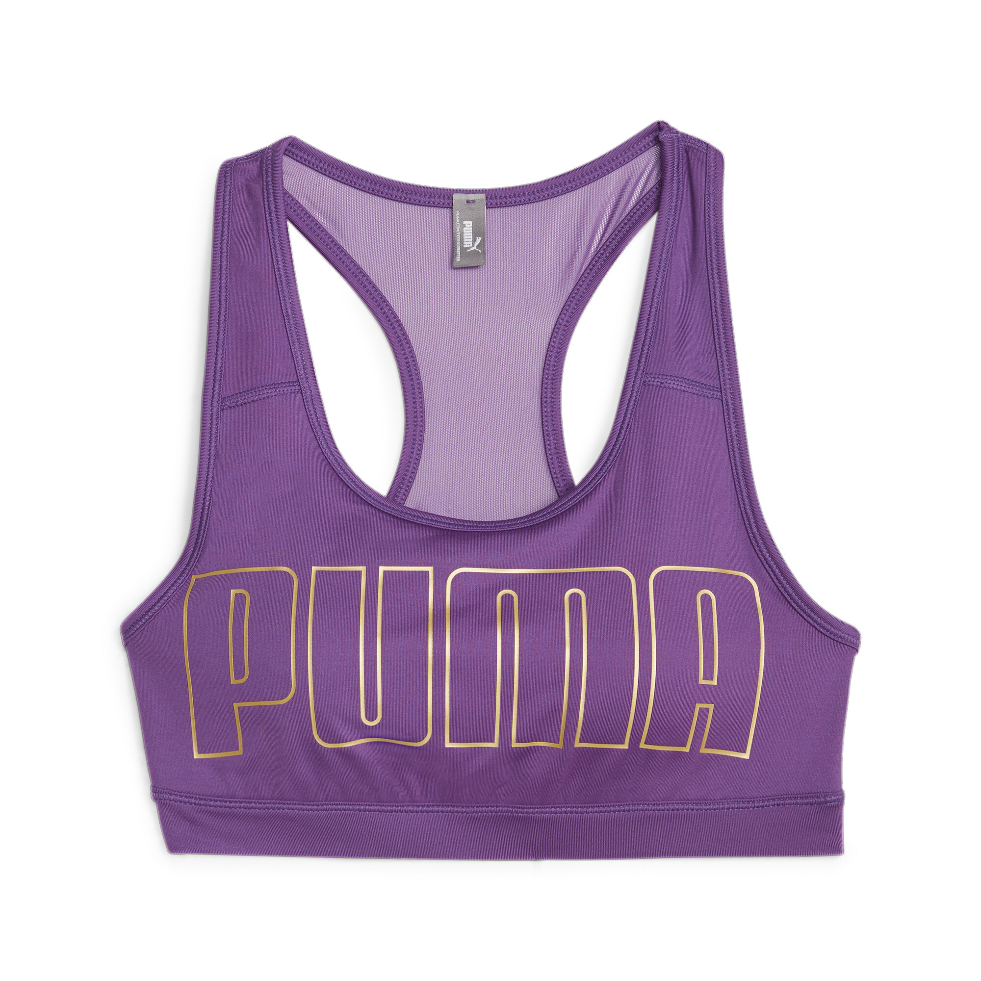 Women's Puma 4Keeps Graphic Training Bra, Purple, Size XS, Clothing
