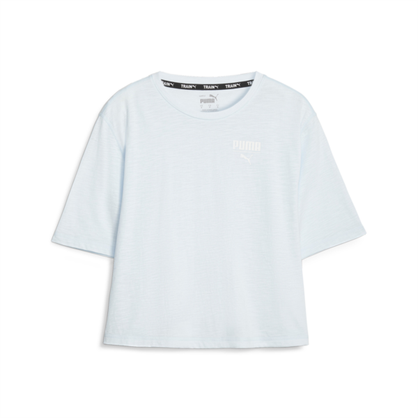 Top corto de training Boxy para mujer, Icy Blue, large-ARG
