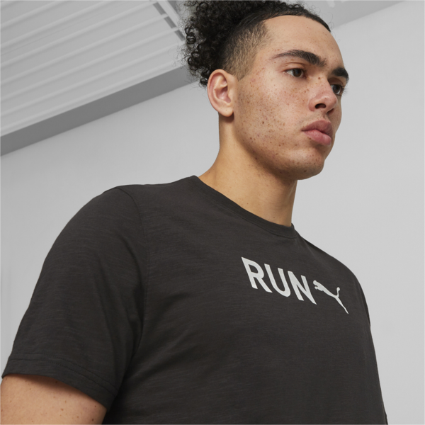 Remera para entrenar RUN PUMA para hombre, PUMA Black-Q3 Graphic, large-ARG