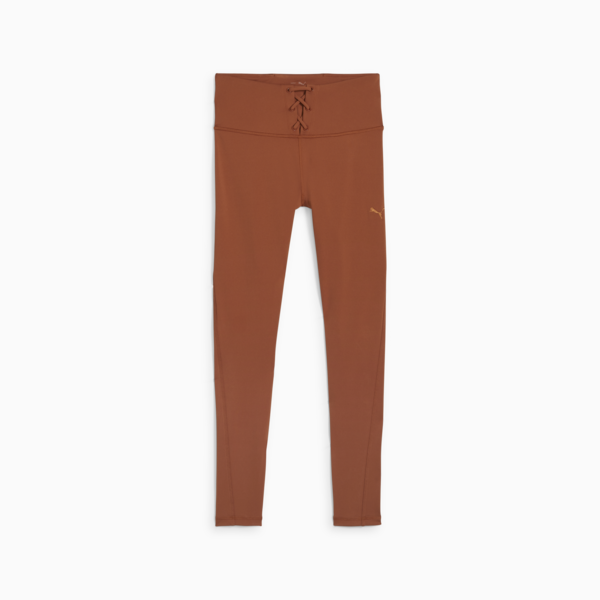 WOMEN'S CLOUDSPUN RIBBED TRAINING TIGHTS, Teak, large-ZAF