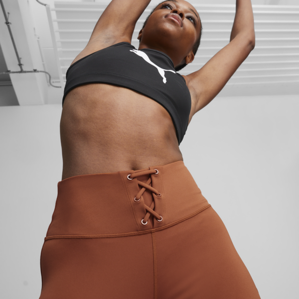 WOMEN'S CLOUDSPUN RIBBED TRAINING TIGHTS, Teak, large-ZAF