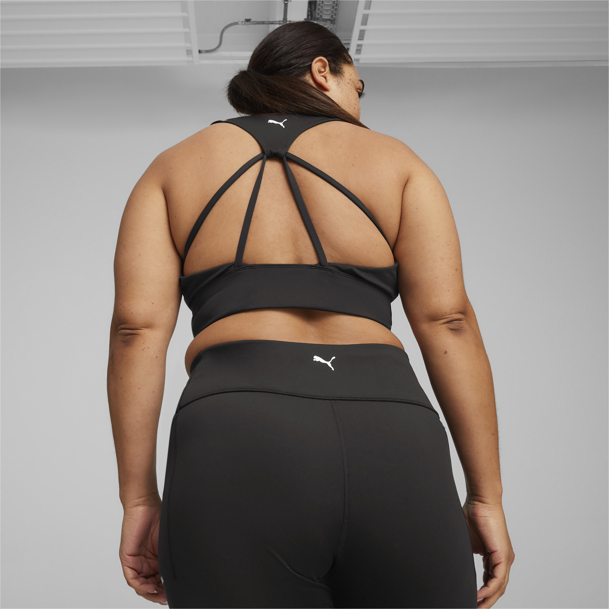 Women's PUMA 4KEEPS EVOLVE Training Longline Bra In Black, Size Medium