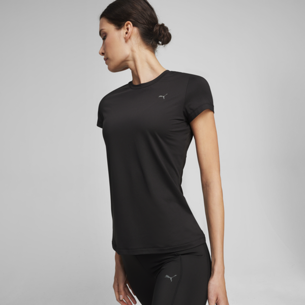 Studio Sheer Women's Fashion Training Tee, PUMA Black, large-MEX