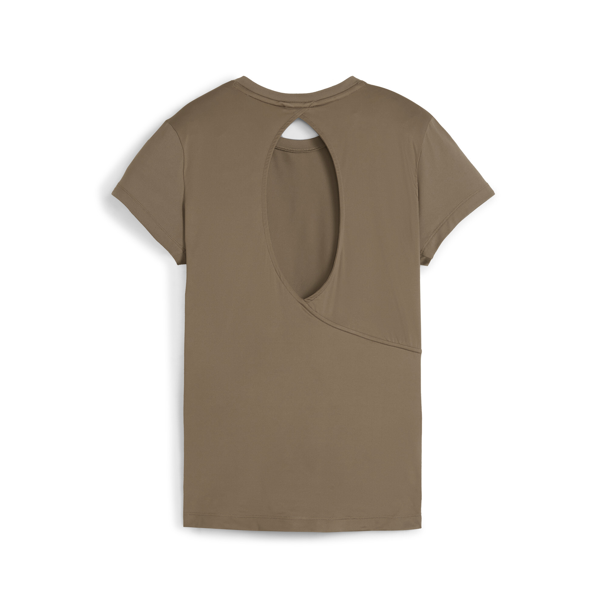 Women's PUMA Studio Sheer Fashion Training T-Shirt In Brown, Size Large, Polyester