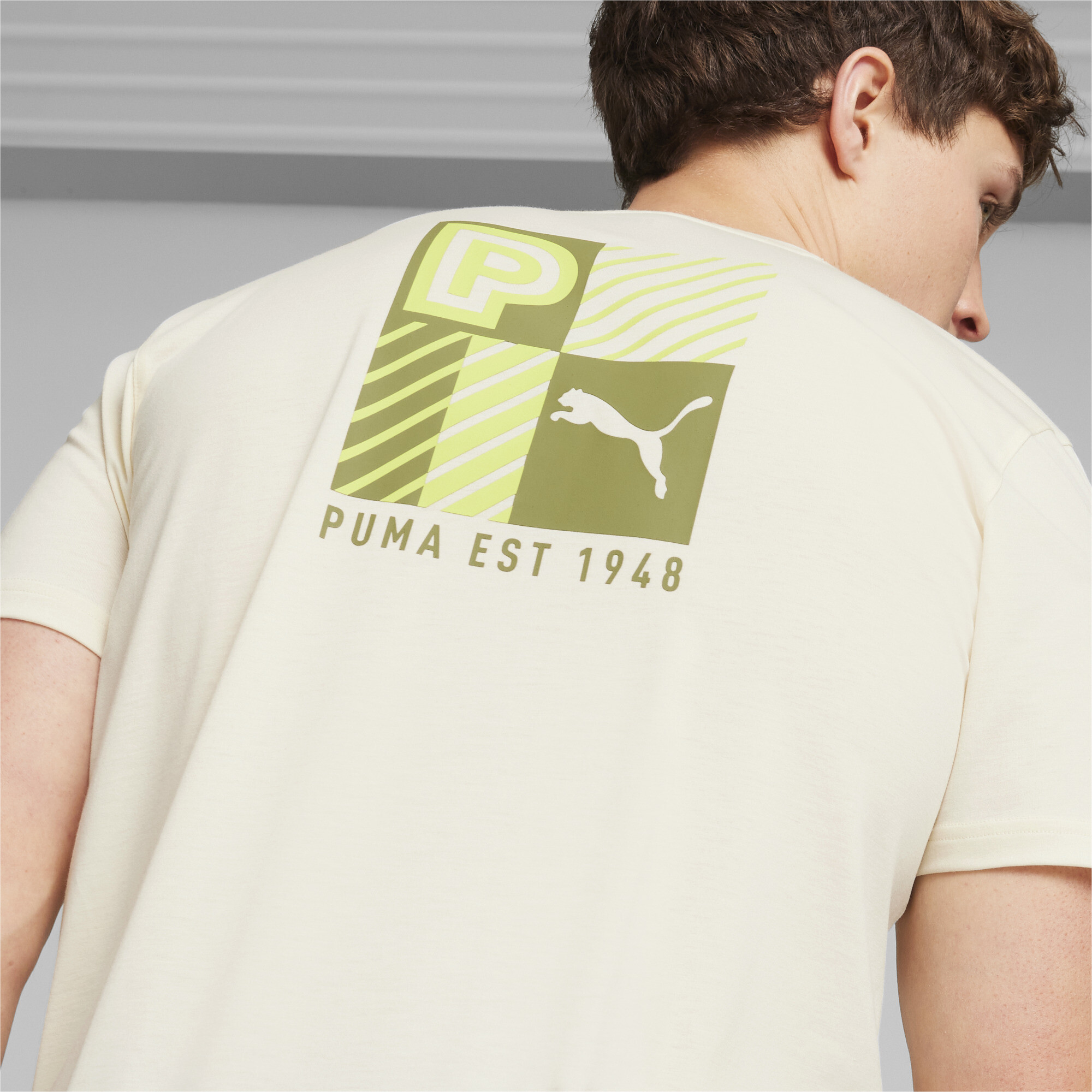 Men's PUMA M Concept Training T-Shirt In Beige, Size Medium, Polyester