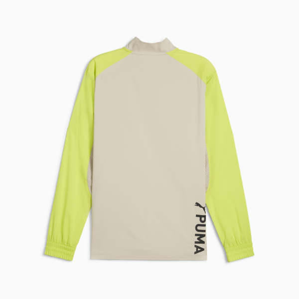 Buzo de cuello con cierre PUMA FIT para hombre, Putty-Lime Pow, large-ARG