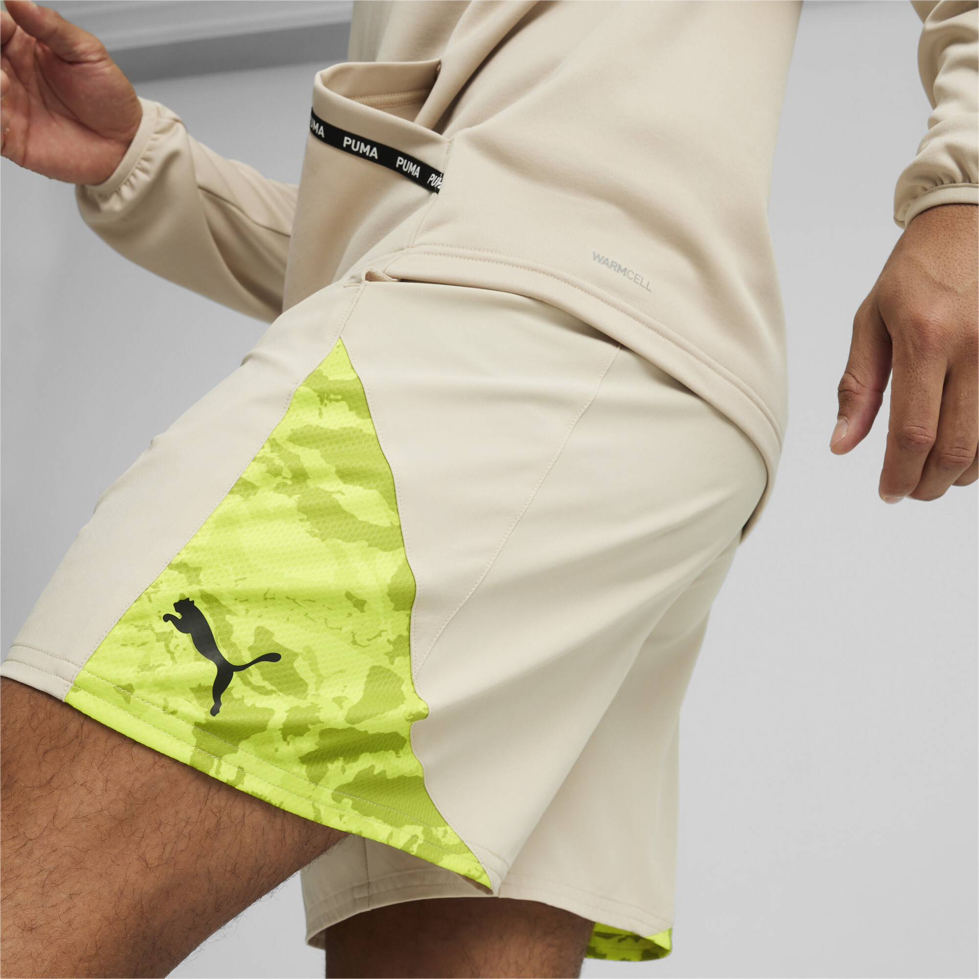 Men's PUMA FIT 7 Shorts In Beige, Size XS