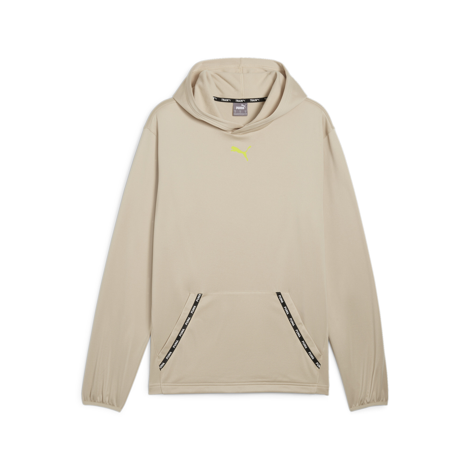 Men's PUMA Fit PWRFleece Hoodie In 100 - Beige, Size Large