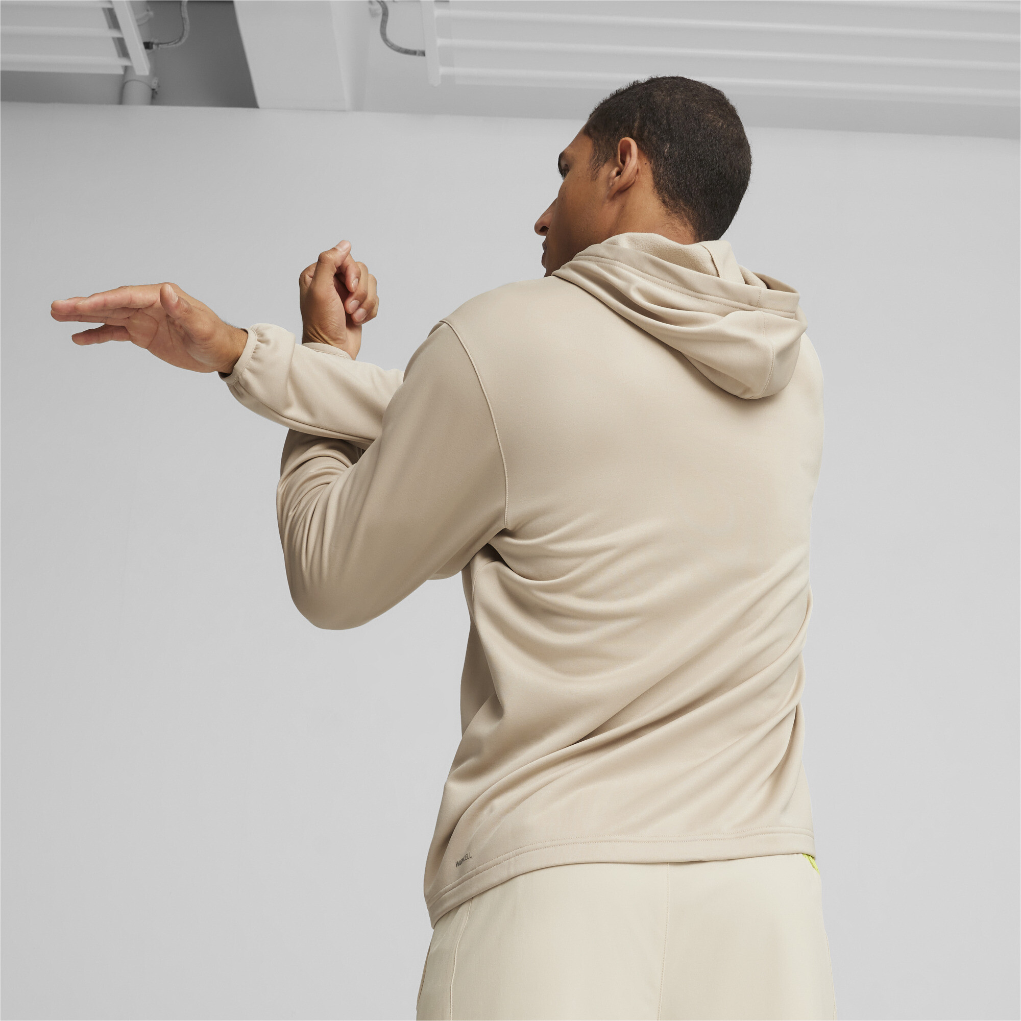 Men's PUMA Fit PWRFleece Hoodie In 100 - Beige, Size Large