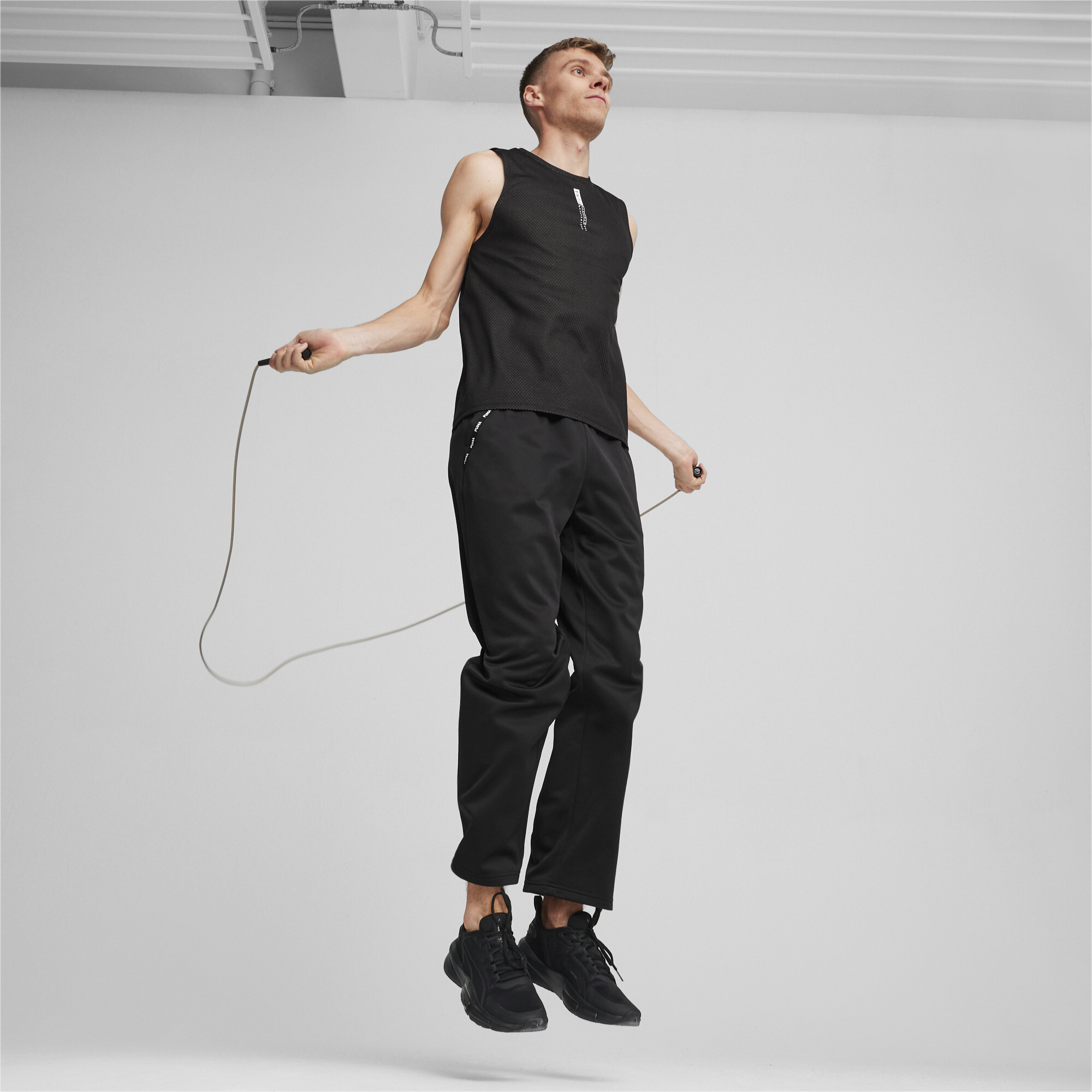 Men's PUMA Fit PWRFLeece Jogger In 10 - Black, Size XL