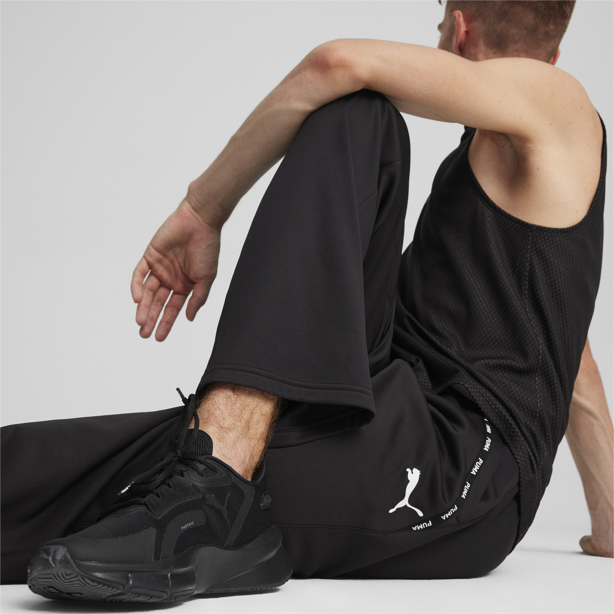 Men's PUMA Fit PWRFLeece Jogger In 10 - Black, Size Small