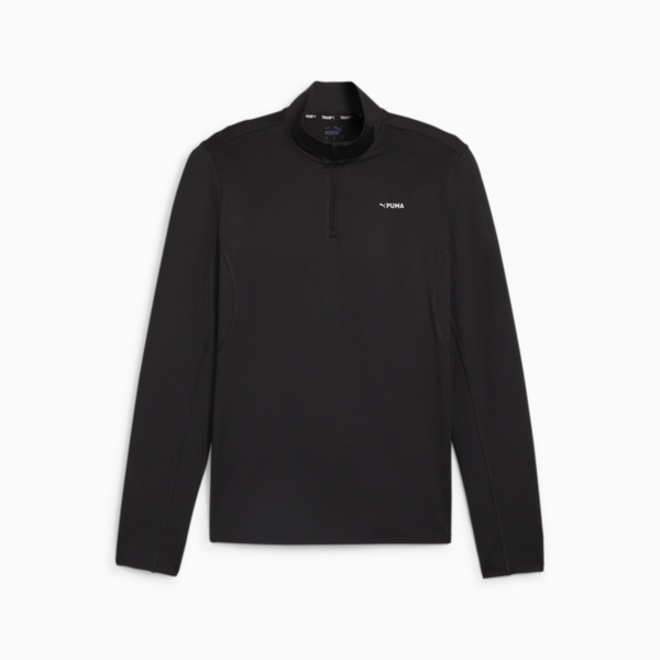 Buzo PUMA FIT Polyspan con cremallera de un cuarto hombre, PUMA Black, large-ARG
