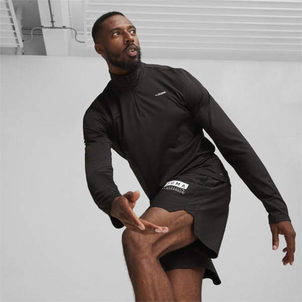 Buzo PUMA FIT Polyspan con cremallera de un cuarto hombre, PUMA Black, large-ARG