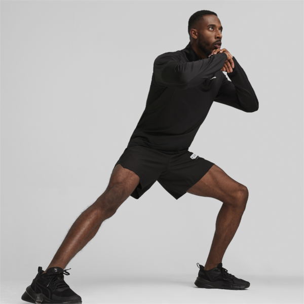 Buzo PUMA FIT Polyspan con cremallera de un cuarto hombre, PUMA Black, large-ARG