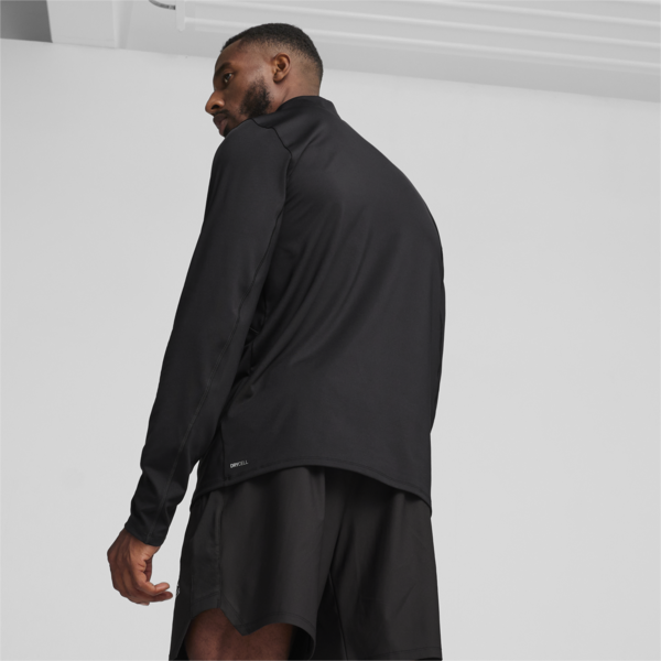 Buzo PUMA FIT Polyspan con cremallera de un cuarto hombre, PUMA Black, large-ARG