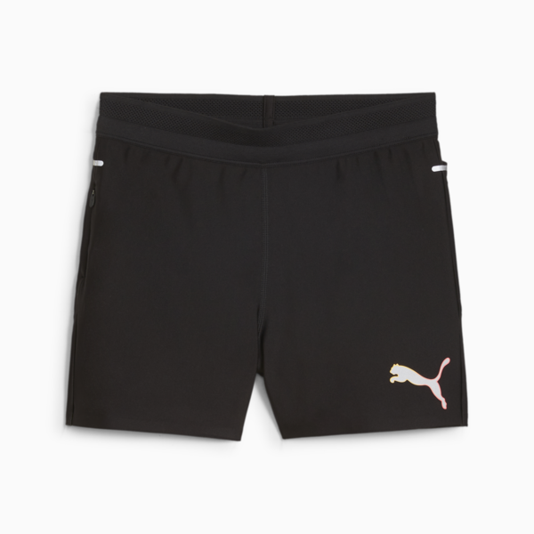 Shorts de running Ultraform para mujer, PUMA Black-Fireglow, large-ARG
