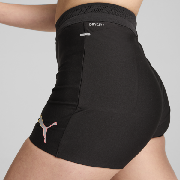 Shorts de running Ultraform para mujer, PUMA Black-Fireglow, large-ARG