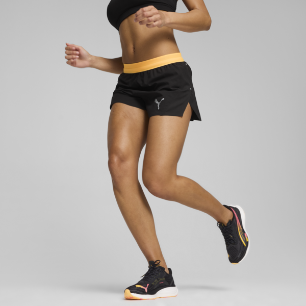 Shorts de running RUN ULTRAWEAVE 3" para mujer, PUMA Black-Sun Stream, large-ARG