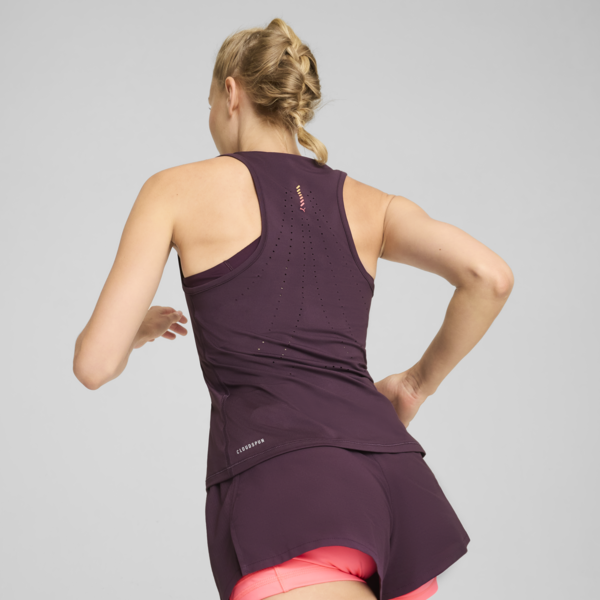 Playera de running sin mangas para mujer RUN CLOUDSPUN, Midnight Plum, large-MEX