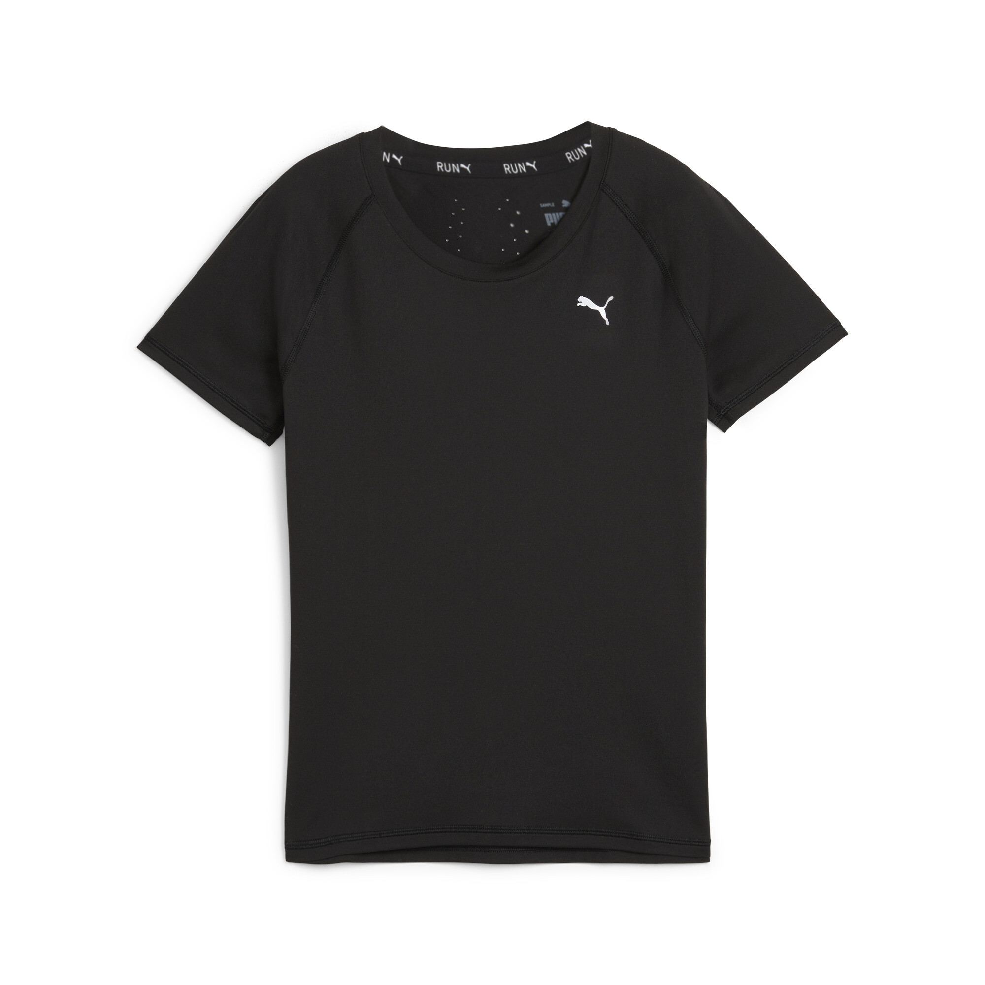 Women's Puma CLOUDSPUN Short Sleeve Running T-Shirt, Black, Size L, Clothing