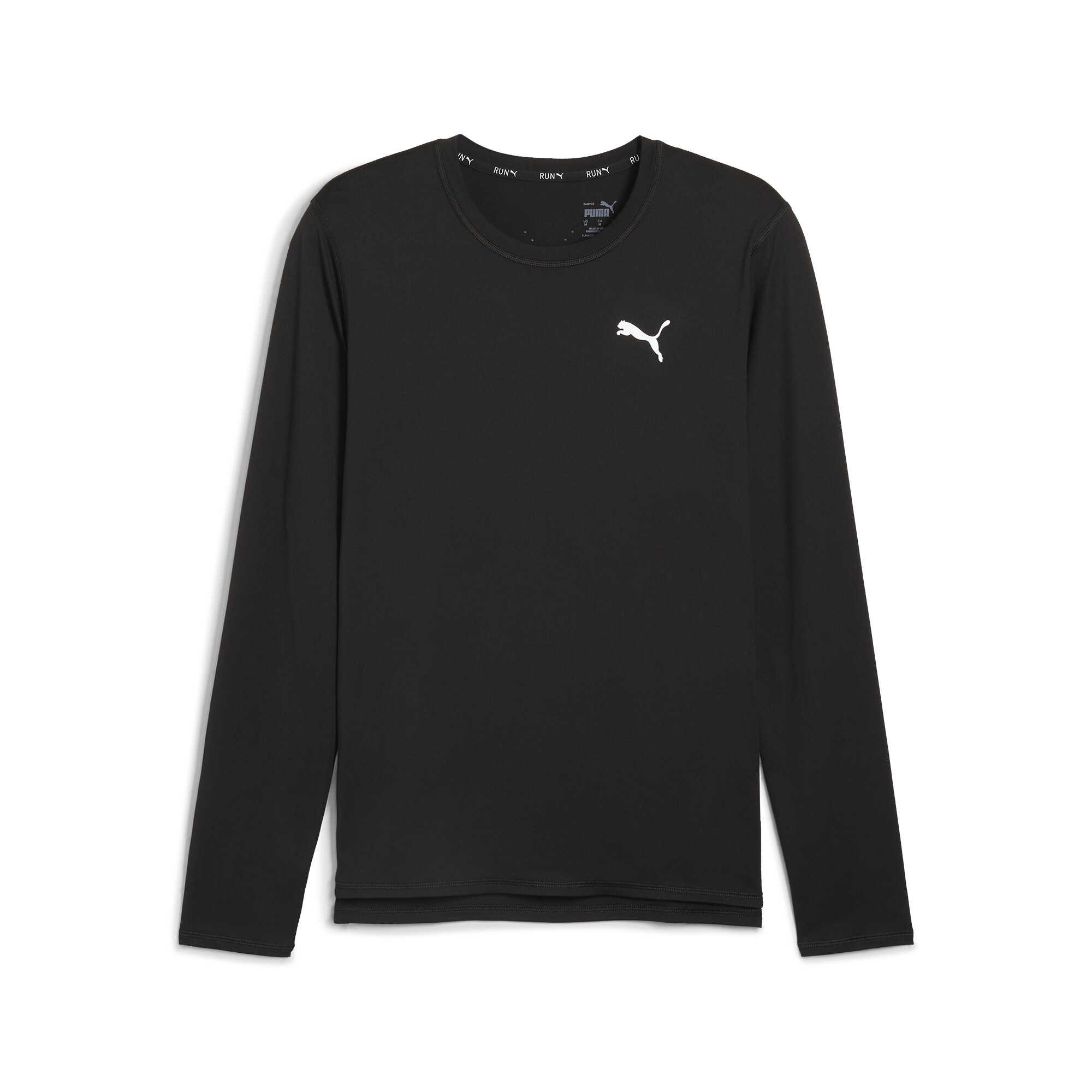 Men's Puma RUN CLOUDSPUN Long-Sleeve's Running T-Shirt, Black, Size S, Clothing