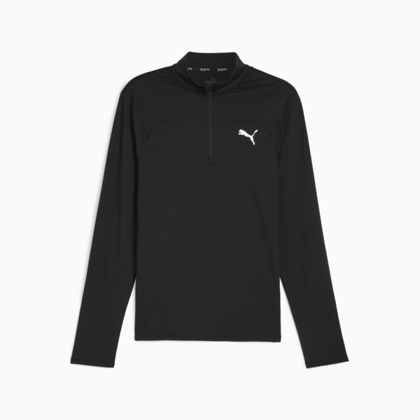 RUN CLOUDSPUN Men's Quarter-Zip Pullover, PUMA Black, large-ZAF