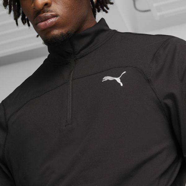 RUN CLOUDSPUN Men's Quarter-Zip Pullover, PUMA Black, large-ZAF