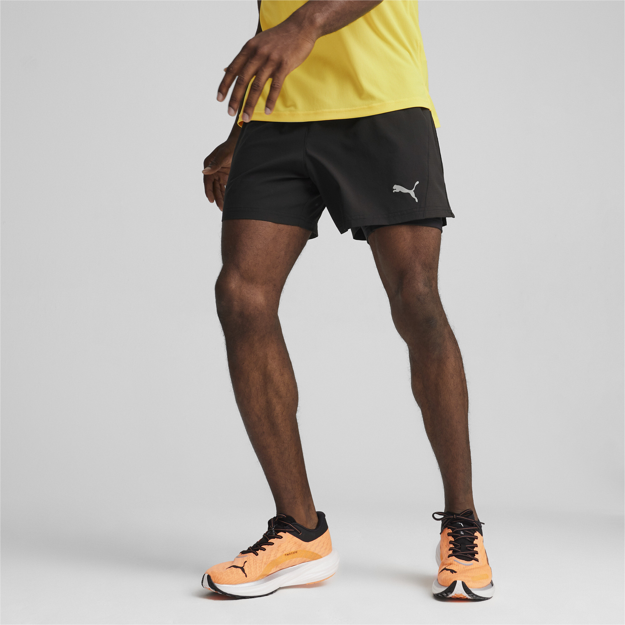 Men's PUMA Run Velocity ULTRAWEAVE 2-in-1 Running Shorts. In 10 - Black, Size 2XL