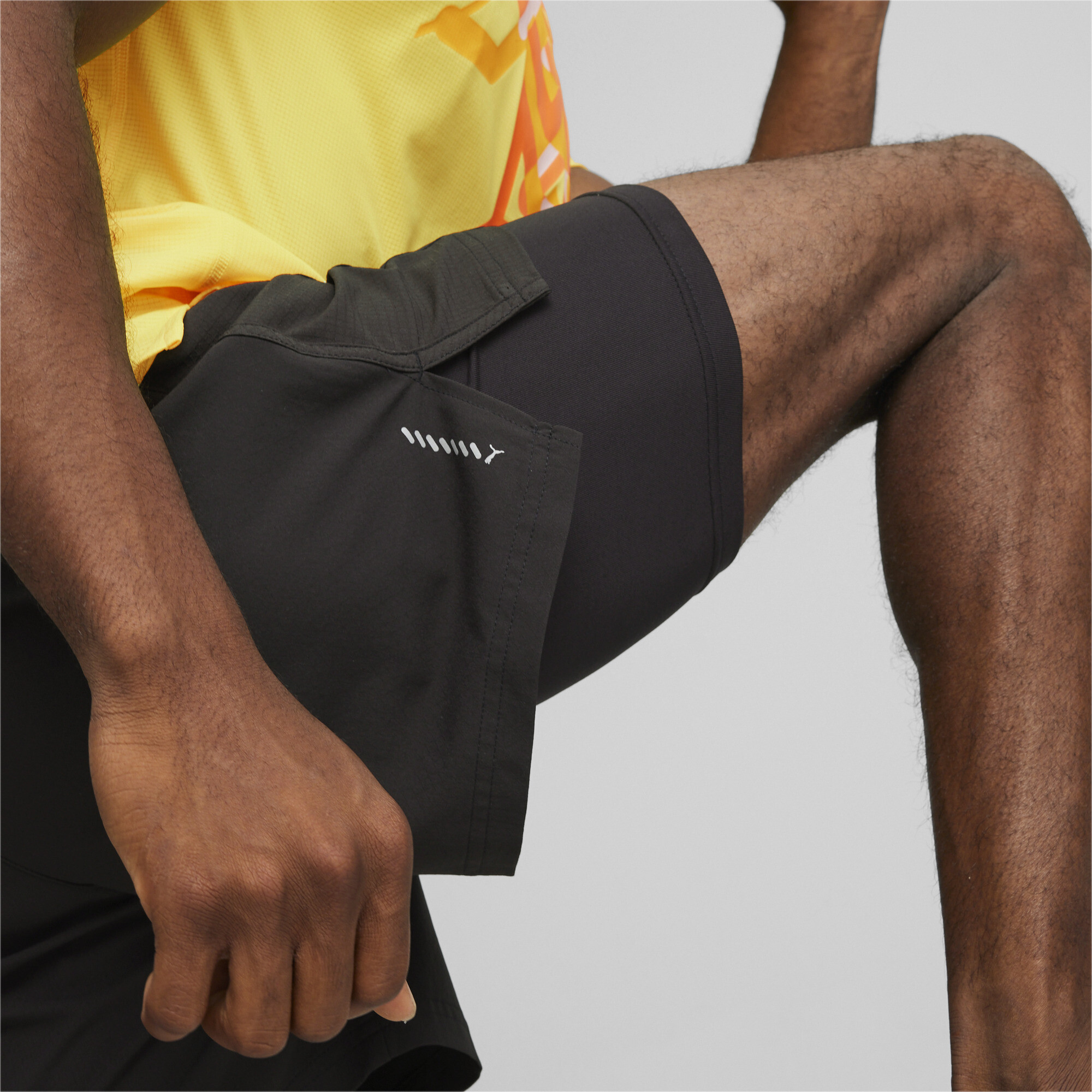 Men's PUMA Run Velocity ULTRAWEAVE 2-in-1 Running Shorts. In Black, Size 2XL