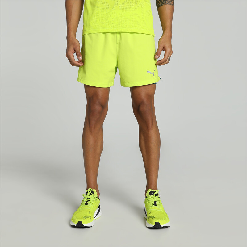 Men s PUMA Run Velocity ULTRAWEAVE 2 in 1 Running Shorts in Yellow size L