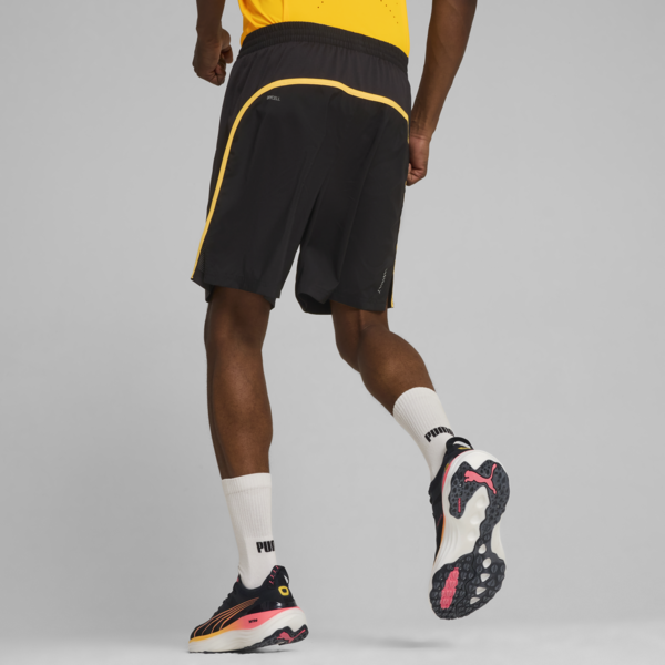 Shorts de running RUN FAV Velocity 17cm para hombre, PUMA Black-Sunset Glow, large-ARG