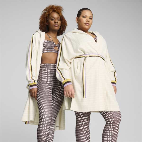 PUMA x lemlem Women's Anorak Coverup, Warm White-AOP, large-ZAF