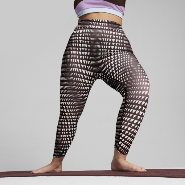 PUMA x lemlem Women's High-Waisted Training Tights, Dark Chocolate, large-ZAF