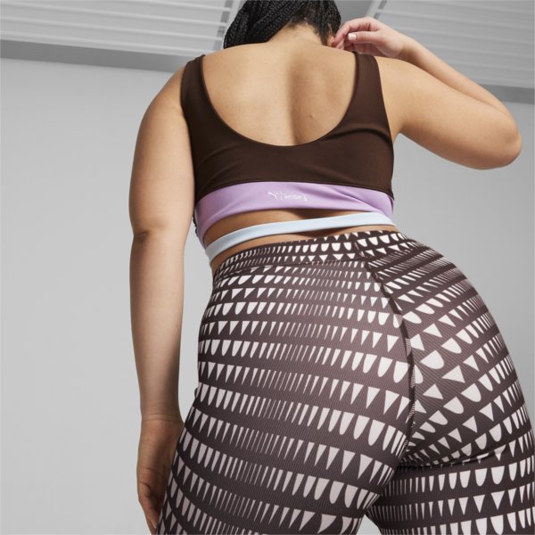 PUMA x lemlem Women's High-Waisted Training Tights, Dark Chocolate, large-ZAF