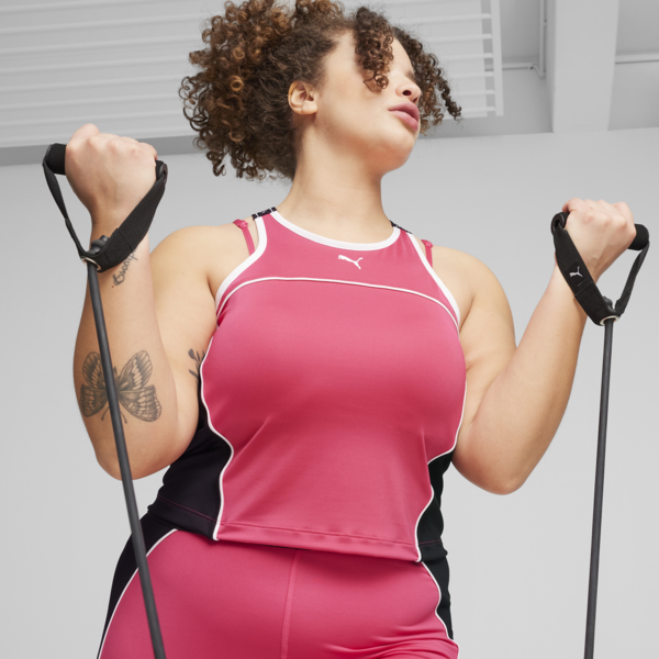 Remera entallada para mujer PUMA FIT, Garnet Rose, large-ARG