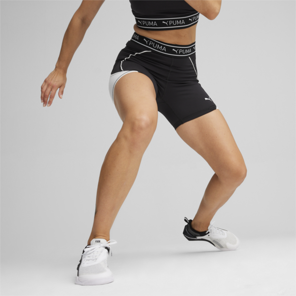 Shorts para mujer train strong, PUMA Black, large-ARG