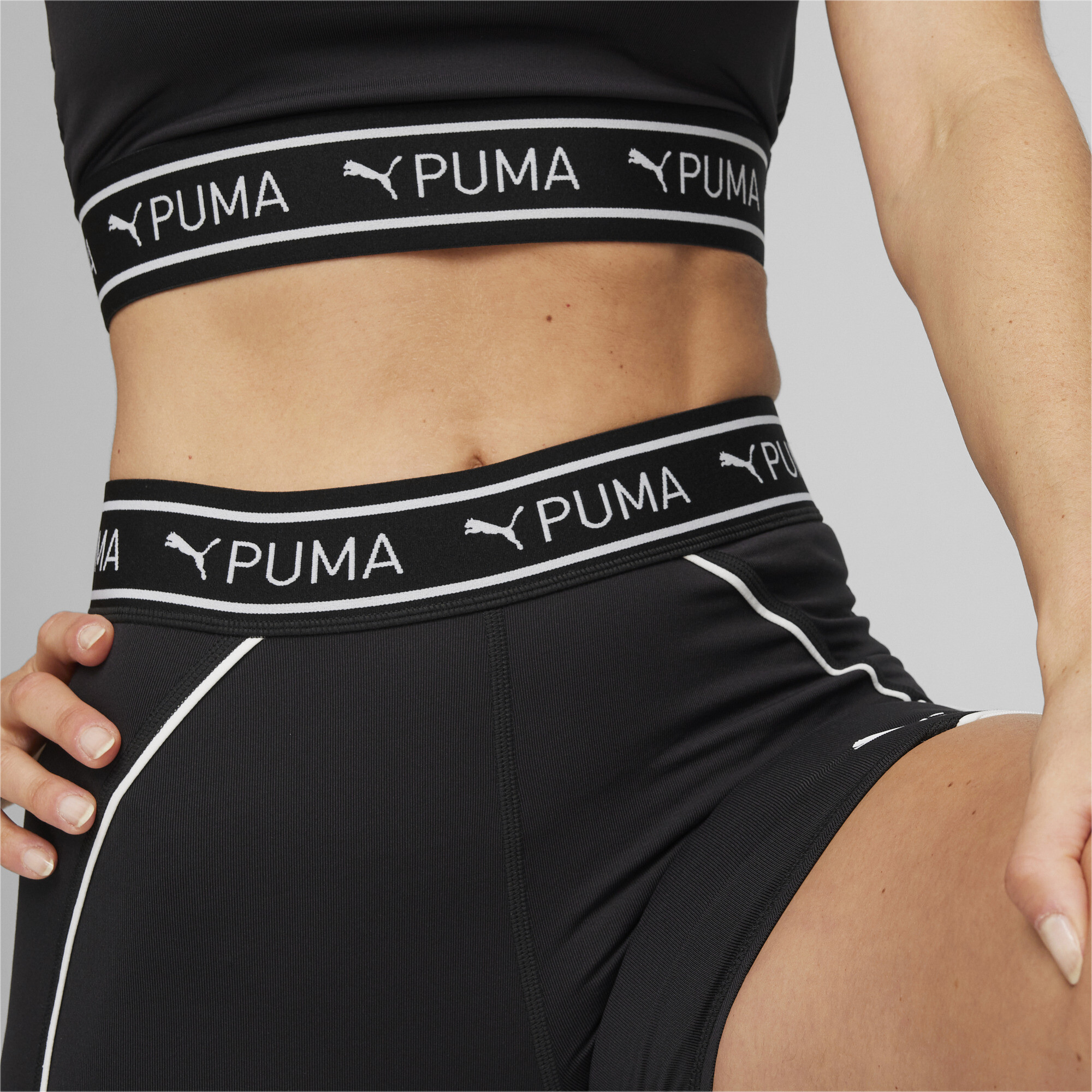 Women's PUMA TRAIN STRONG 5 Shorts In Black, Size XS, Polyester