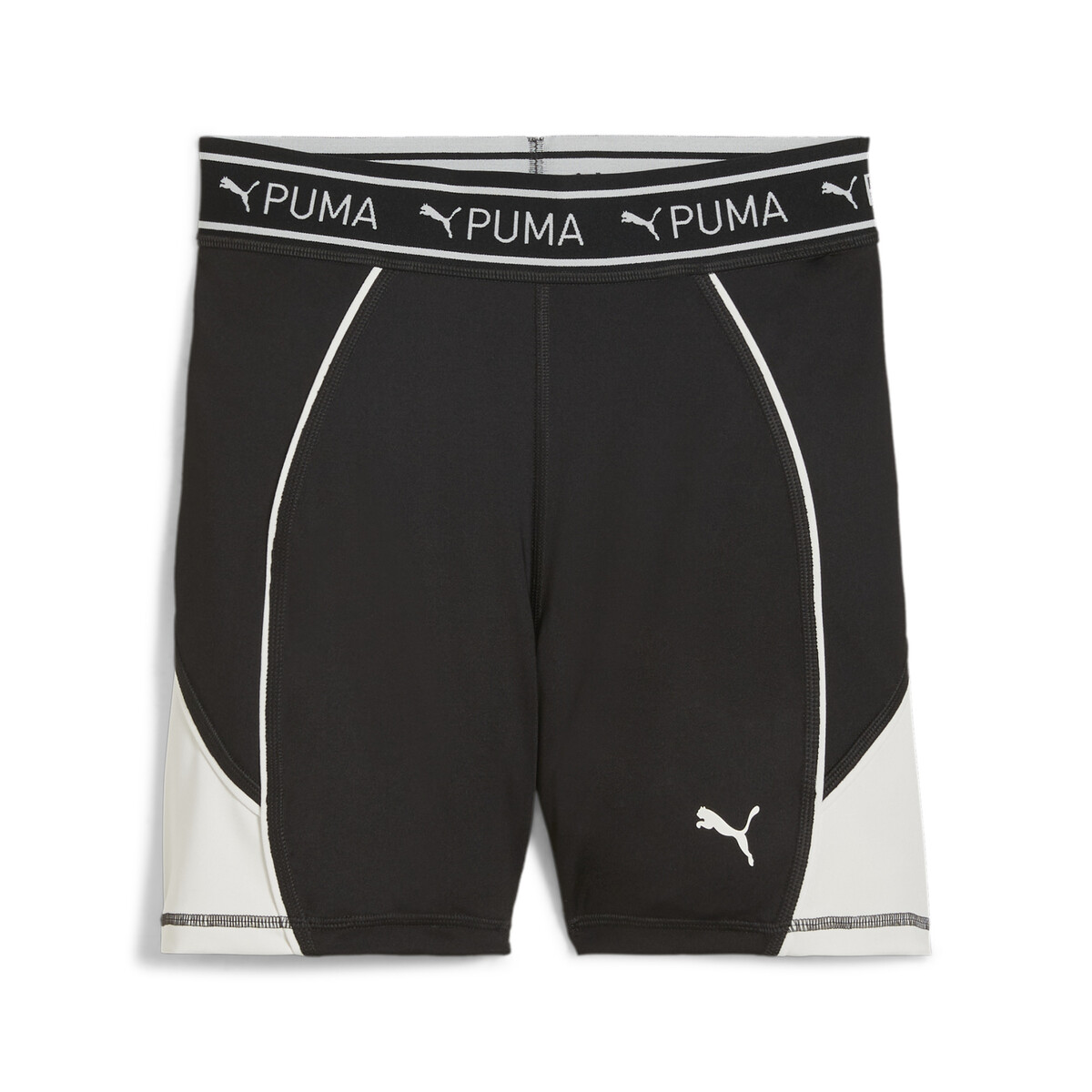 "TRAIN STRONG Women's 5"" Shorts in Black/Vapor Gray by PUMA, Large"