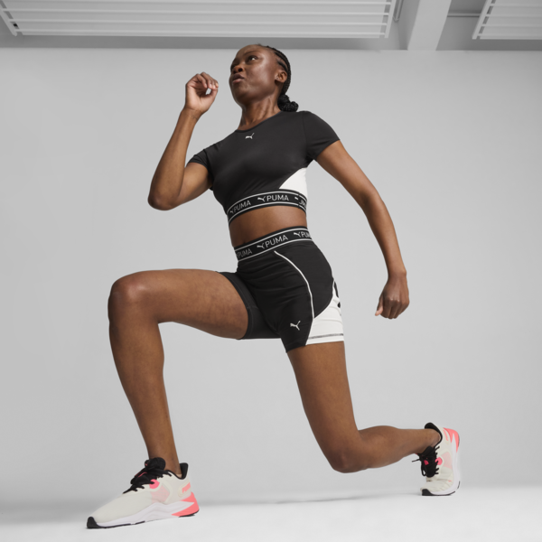 Shorts para mujer train strong, PUMA Black-Vapor Gray, large-ARG