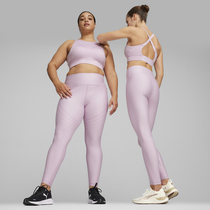 Women's PUMA PWR ULTRAFORM Graphic Running Bra in Gray size M