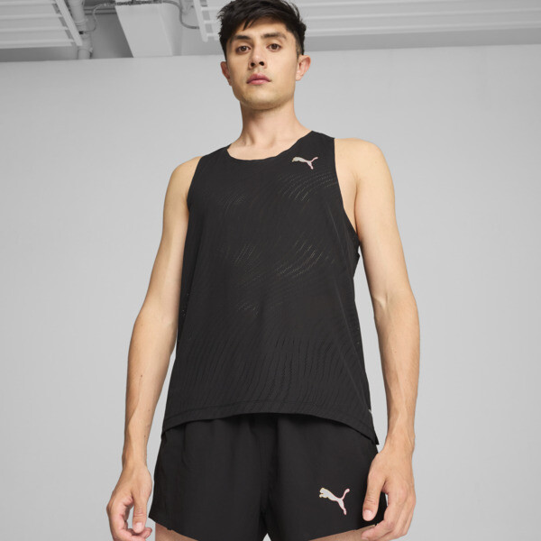 Remera de running Run Ultraspun Singlet, PUMA Black-AOP, swatch-ARG