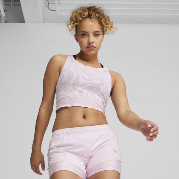 Crop Top Run Ultraspun para mujer, Grape Mist, large-ARG