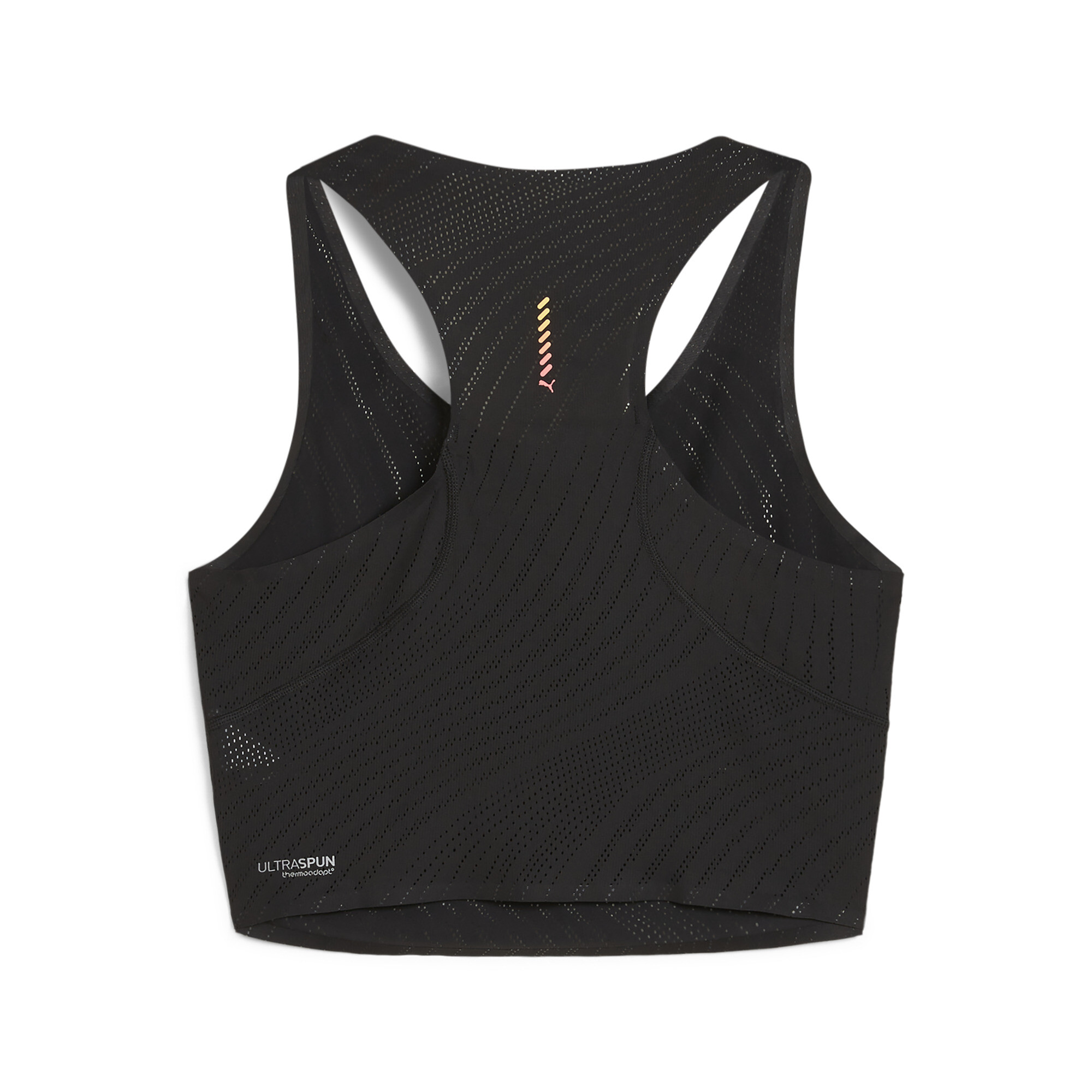 Women's PUMA RUN ULTRASPUN Running Crop Top In Black, Size Medium, Polyester