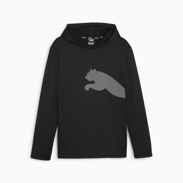 Sudadera con capucha para hombre Train All Day Big Cat, PUMA Black, large-MEX